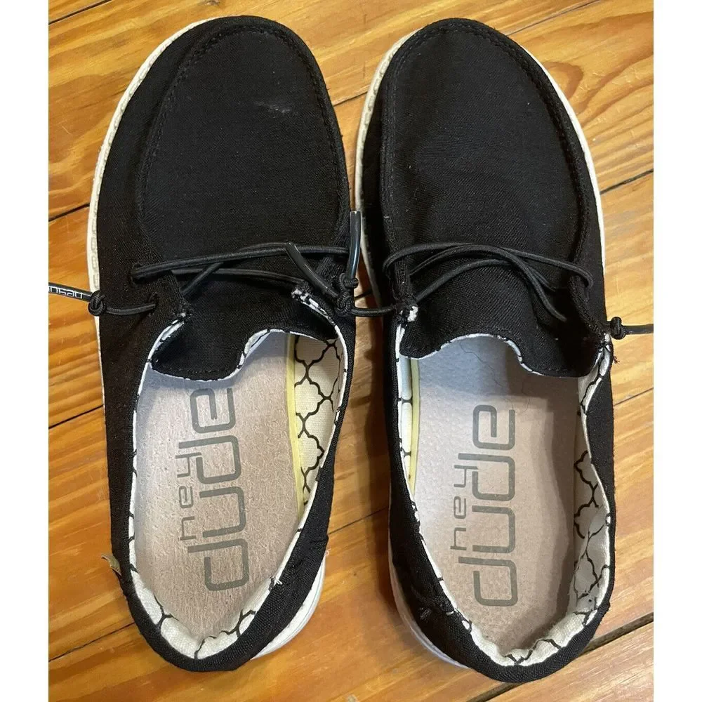 Hey Dude Wendy Linen‎ Black Size 3